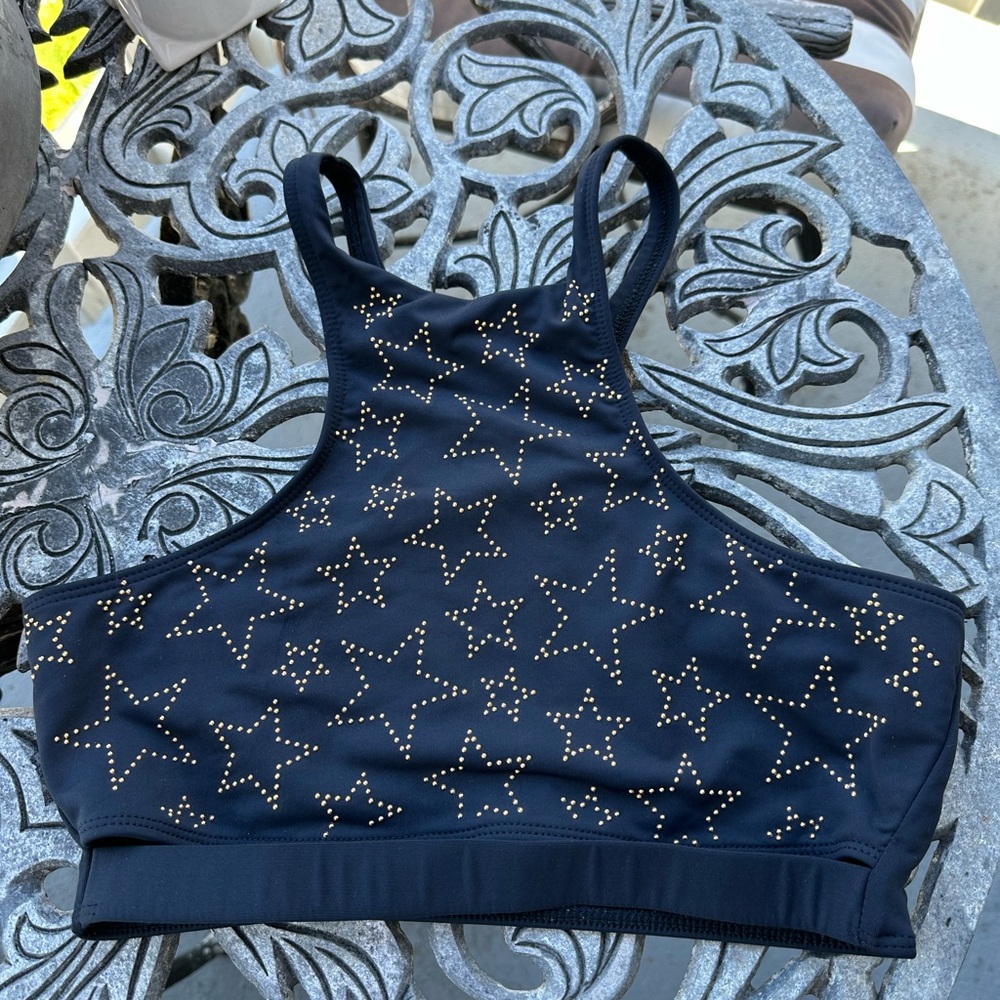 Beach Riot Gold Stars Sport Bra